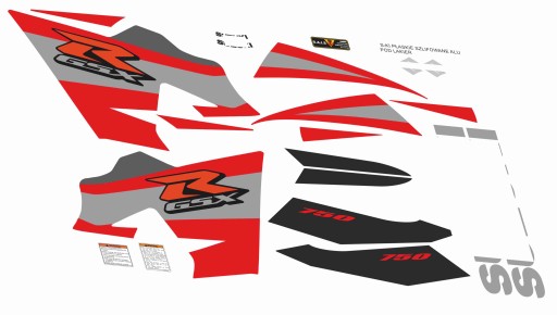 Наклейки SUZUKI GSX-R-750 2004 K4 Сірий Чорний