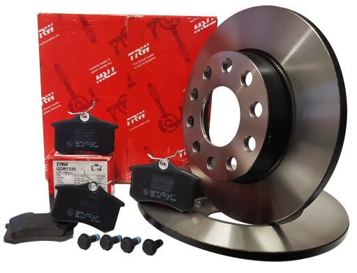 TRW диски + колодки задние AUDI A4 B6 B7 + AVANT