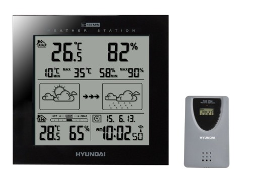 STACJA POGODOWA METEO DCF HIGROMETR HYUNDAI 2244 B Sklep