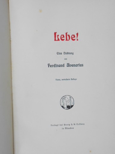 Ferdinand Avenarius Lebe! ok 1919 r (niem)