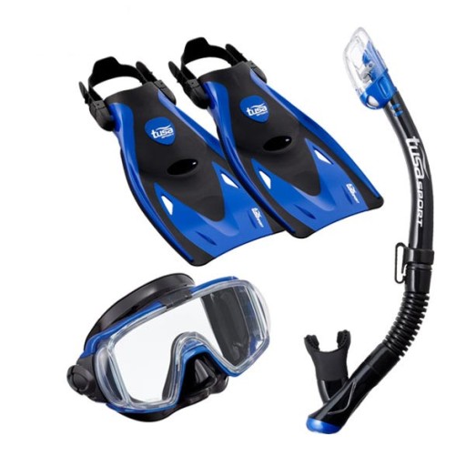 Набір для дайвінгу Tusa MASK, SNORKEL, FIN SET, відтінки синього