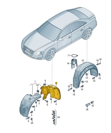НОВА ОРИГІНАЛЬНА КОЛІСНА АРКА AUDI OE 4H0821191E