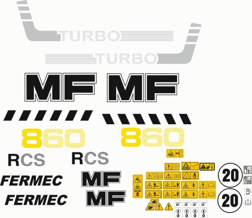 Наклейка MF MASSEY FERGUSON 860