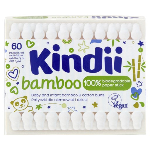 Ватні палички Kindii Bamboo 60 шт.