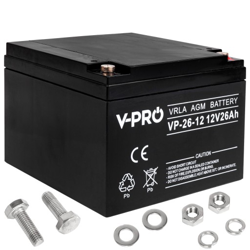 2x польский аккумулятор agm vpro 12 в, 26 ач