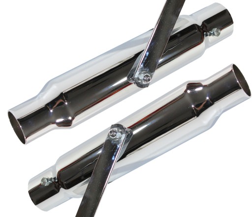 5765765D34 - Стильний глушник хром CHOPPER CRUISER 30 см 2 шт.