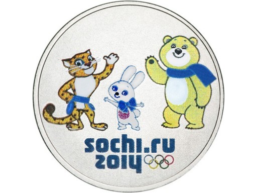 25 rubli Rosja Olimp. w Soczi maskotki 2012 KOLOR 7949774354 - Allegro.pl