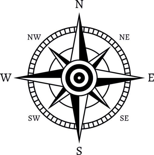Наклейка Роза ветров v13_95x95cm _ полимер _ зеленый