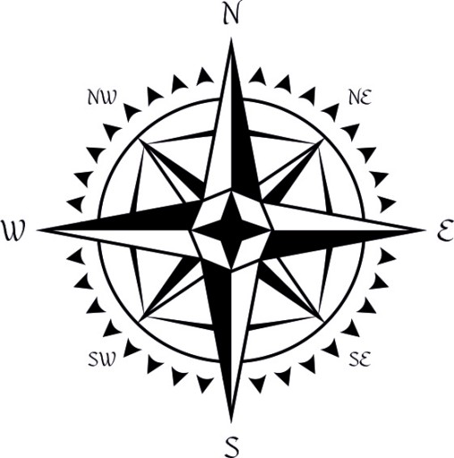 Наклейка Роза ветров v14_95x95cm _ полимер _ зеленый