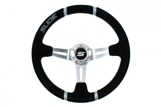 Руль слайд 350 мм смещение: 90 мм замша серебро