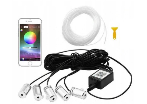 Оптическое волокно EL wire LED RGB ambient дистанционное управление App auto