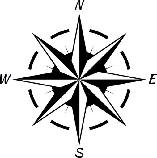 Наклейка Роза ветров v7_95x95cm _ полимер _ зеленый