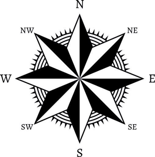 Наклейка Роза ветров v17_95x95cm_полимер_зеленый