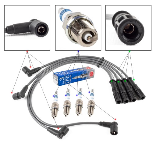 ZPR_53-0032_1498 - Провода+свечи ngk fiat cinquecento 1.1 94-98