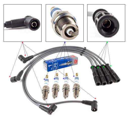 ZPR_53-0032_1496 -3 - Дроти + свічки ngk fiat strada 1.2 99-