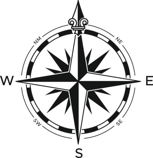 Наклейка Роза Вітрів v2_95x95cm _ полімер _ зелений