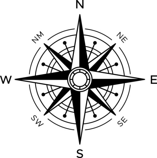 Наклейка Роза Вітрів v6_95x95cm _ полімер _ зелений