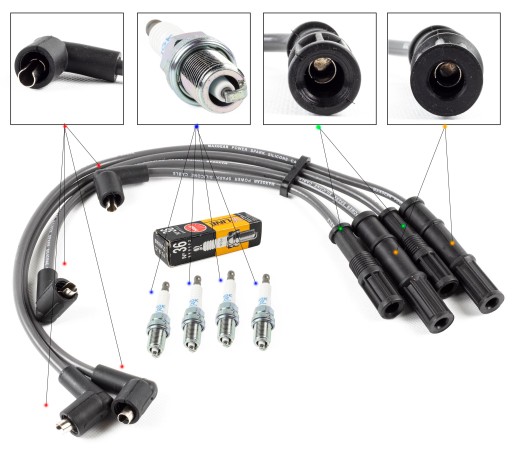 ZPR_53-0099_6714 -2 - Дроти + свічки запалювання ngk fiat panda 1.1 1.2 4x4 03-