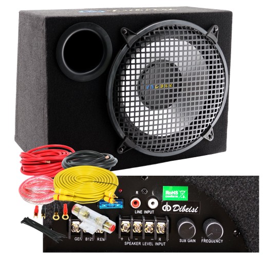 АКТИВНЫЙ БАС КОРОБКА САБВУФЕР УСИЛИТЕЛЬ КАБЕЛИ