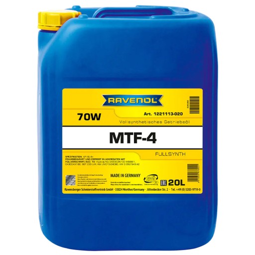 Трансмісійна олива ravenol mtf-4 sae 70w 20л