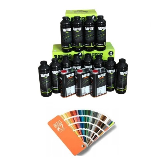 U-POL RAPTOR БЕСЦВЕТНЫЙ 12 БОТИНОК + 1.2 L КРАСИТЕЛЬ RAL