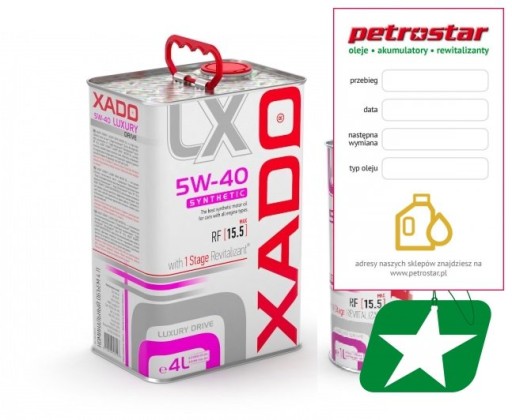 XADO LUXURY DRIVE 5W40 + РЕВІТАЛІЗАНТ 1 СТУПІНЬ 5л
