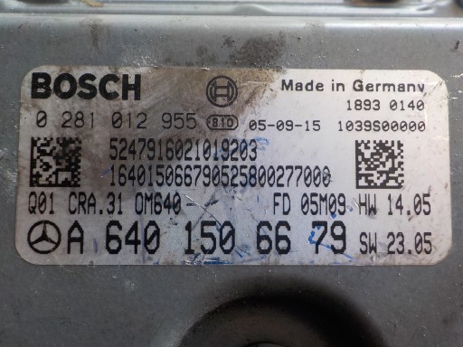 MERCEDES computer control unit 0281012955 A6401506679