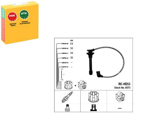 NGK8573(iMOTO) - Honda civic ii civic комплект проводов зажигания + комплект водителя №37