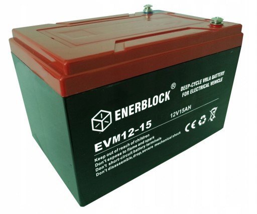 2× agm акумулятор enerblock evm12-15 12 в / 15 ач