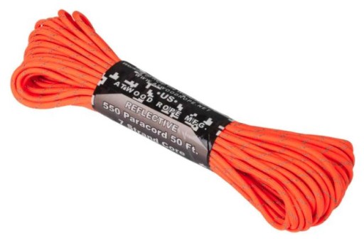Мотузка Atwood MFG 550 Paracord Reflective помаранчева 3,4 мм х 15,24 м