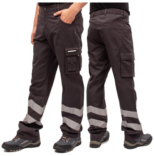 spodnie CARGO MĘSKIE czarne BHP ochronne FIRI 48
