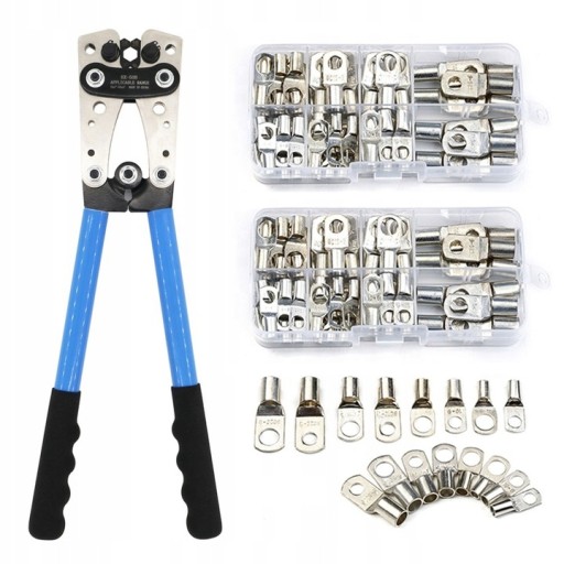 ОБТИСКНИЙ ІНСТРУМЕНТ ДЛЯ ОБТИСКУ КАБЕЛЬНИХ НАКОНЕЧНИКІВ + 120 НАКОНЕЧНИКІВ