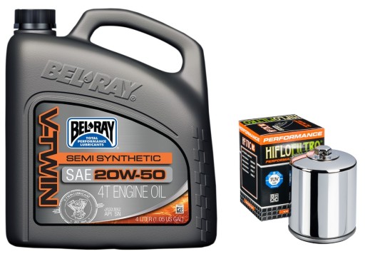 BEL-RAY V-TWIN OIL 20W50 4L 4T + HF170CRC ХРОМ ФИЛЬТР для SPORTSTER SOFTAIL