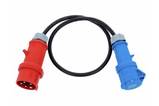 EV-P32A3P5P, EV-P32A3P5P - Адаптер гнездо переходник 32a 3p на вилку 32a 5p tesla электрик