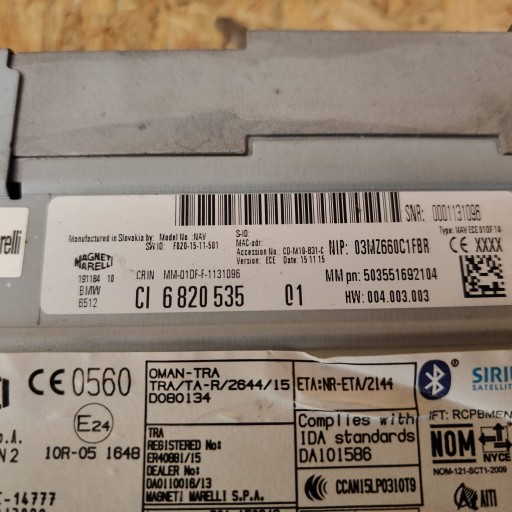 BMW 1 F20 F21 2018 Panel / radio CD/DVD/GPS