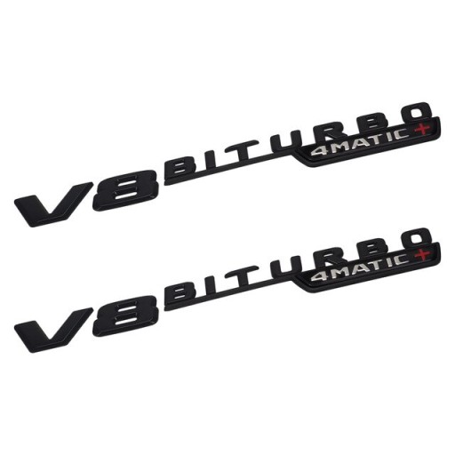78675374 - 2X MERCEDES V8 BITURBO эмблема черный глянец
