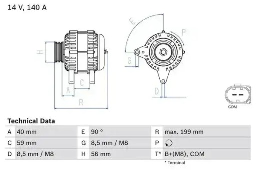 Генератор 0 986 081 160 bosch audi a1 a3