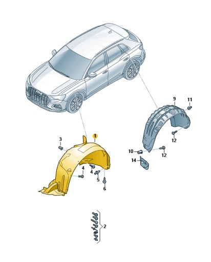 83A821171D - КОЛЕСНАЯ АРКА КРЫШКА ПЕРЕДНЯЯ ЛЕВАЯ AUDI RSQ3 ASO