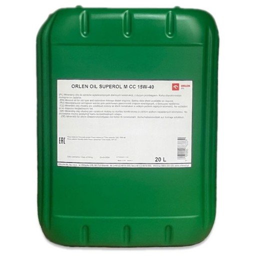 ORLEN OIL SUPEROL M CC 15W40 моторное масло 20л