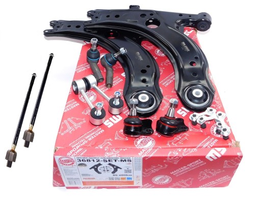 36812/2-SET-MS - Комплект передніх поперечних важелів на vw golf iv octavia i + внутрішні тяги та роз'єми