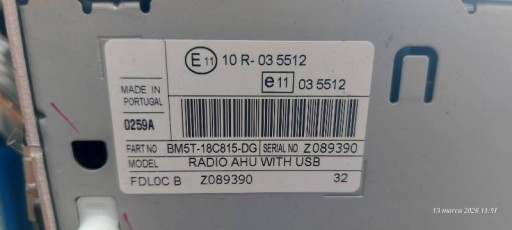 RADIO BM5T18C815DG FORD FOCUS MK3