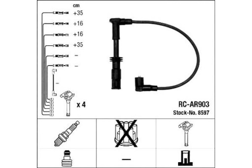 NGK-8597-ZS1 - Кабели зажигания ngk 4646919 4646920 46786044 46