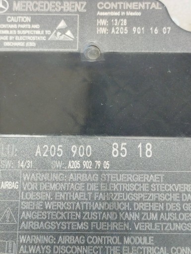Mercedes-Benz GLC X253 module of the airbags airbag A2059008518