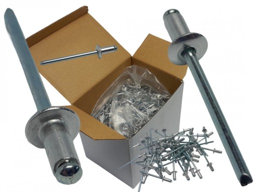 ЗАКЛЕПКИ СТАЛЬНЫЕ С ПЛОСКОЙ ГОЛОВКОЙ 6,4 x 20 стальные заклепки 250 ШТ. ТВЕРДЫЕ