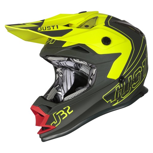 Шолом JUST1 J32 KIDS VERTIGO GREY RED FLUO YELLOW