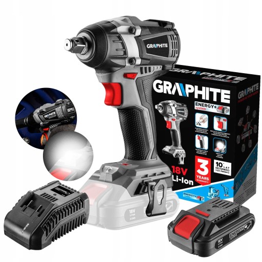 ГРАФІТОВИЙ БЕЗЩІТКОВИЙ УДАРНИЙ КЛЮЧ 58G028 + 2Ah