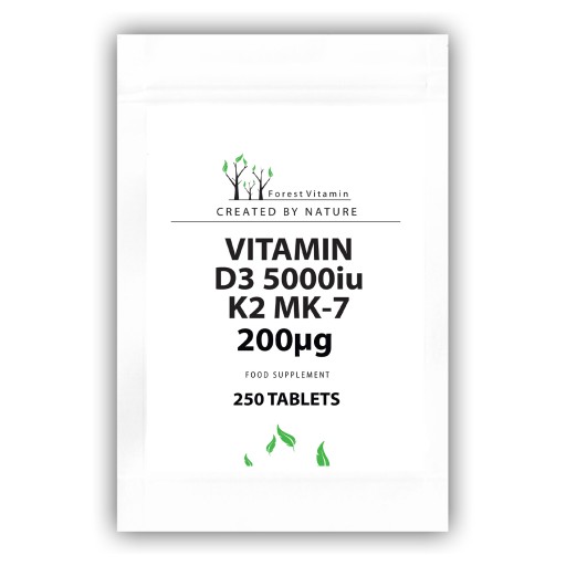 WITAMINA D3 5000 iu+K2 MK-7 200 mcg 250 tab