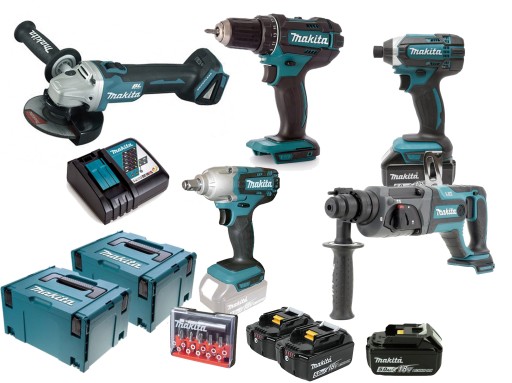 MAKITA комбо набір 5 інструментів 18V батареї 3 * 5ah