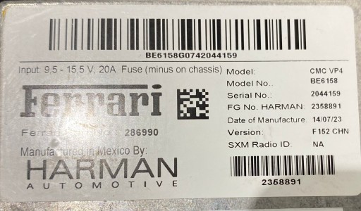 FERRARI F12 BERLINETTA MODUL DER NAVIGATION 286990