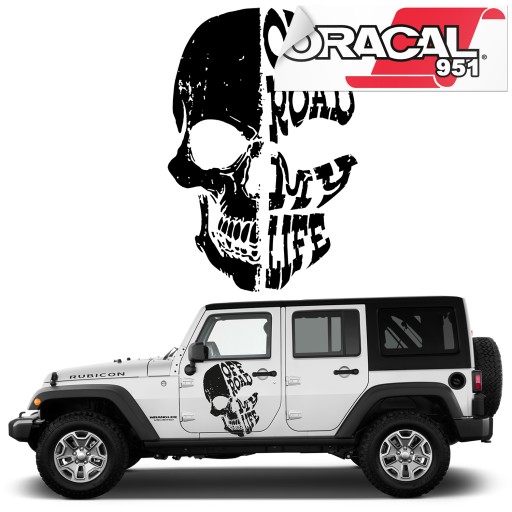 Наклейки на капот JEEP OFF ROAD Skull 53X80 951